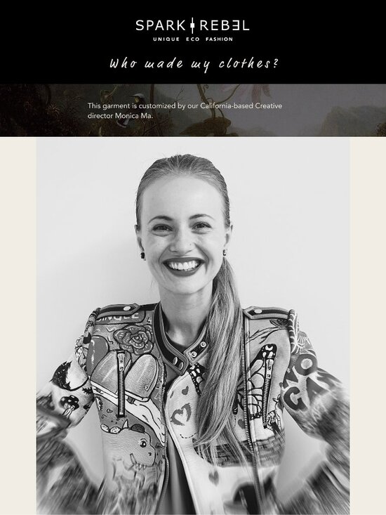 Hand-Painted Upcycled Leather Blazer | Neon Yellow + Cream | Unique Artsy Street - Picture 10 of 12